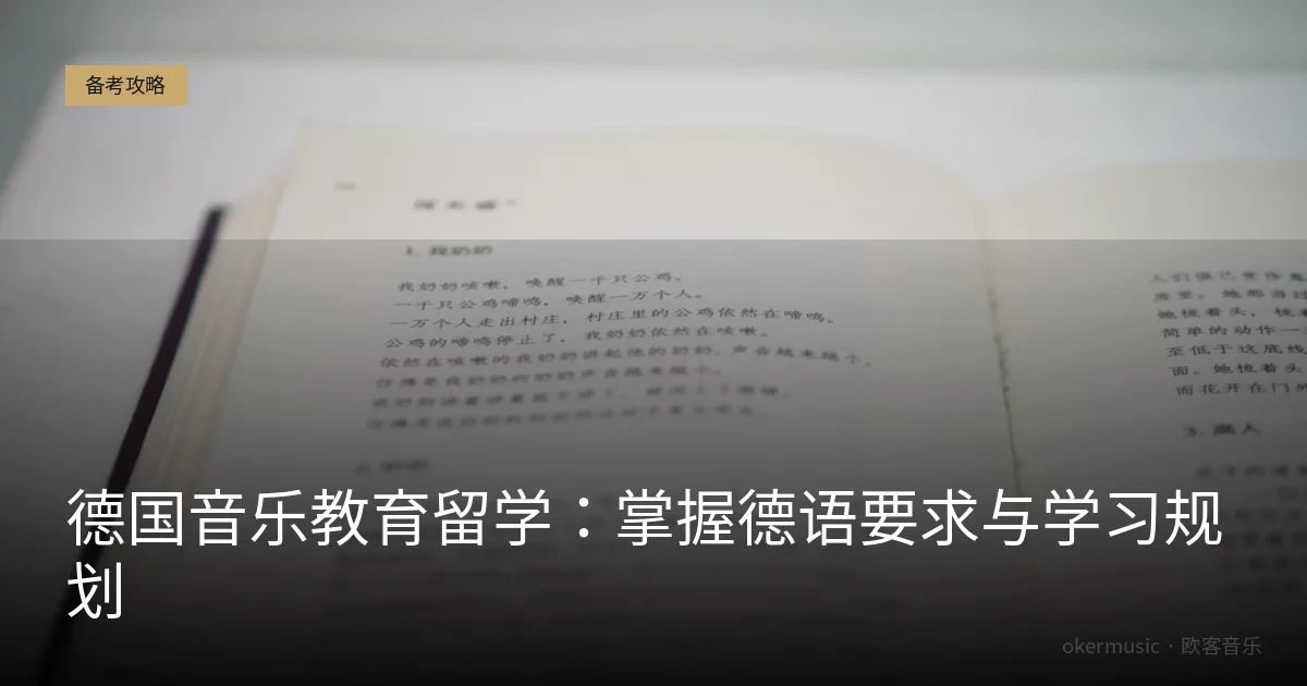 德国音乐教育留学：掌握德语要求与学习规划